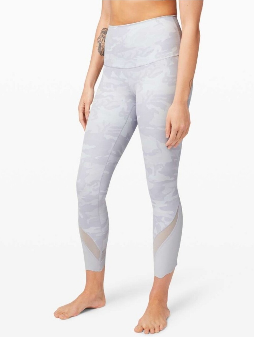 Lululemon Wunder Under Crop High Rise Roll Down Scallop Luxtreme Alpine Camo SM